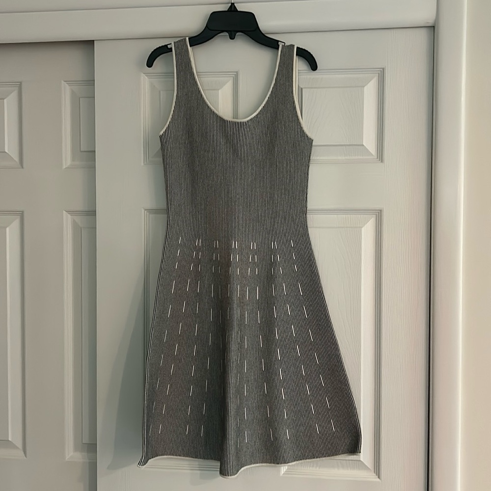 Theory knit dress - size small - navy and white stripe